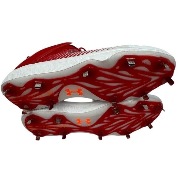 Under Armour Mens Size 15 Red & White Yard Low MT TPU Baseball Cleats Athletic - Picture 5 of 8